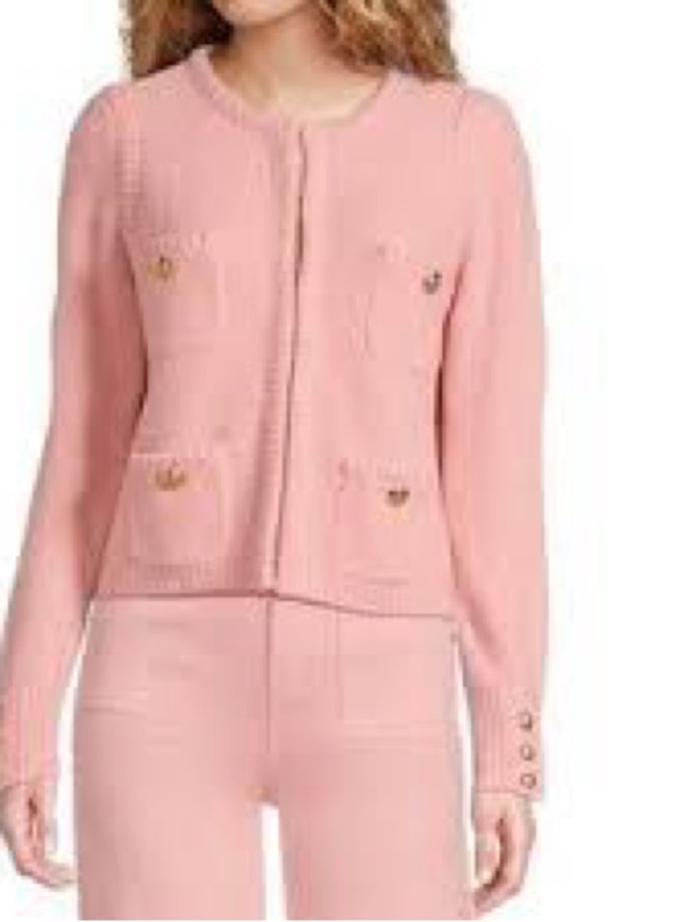 a Loves a pink Cardigan EUC